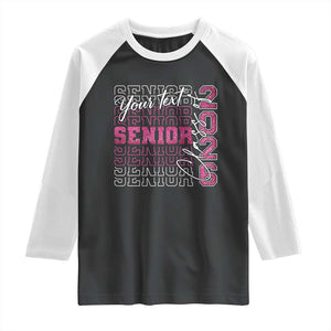 Personalized Senior 2026 Raglan Shirt Custom Text Class Of 2026 Graduation Glitter Print TS11 Black White Print Your Wear
