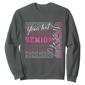 Personalized Senior 2026 Sweatshirt Custom Text Class Of 2026 Graduation Glitter Print TS11 Dark Heather Print Your Wear