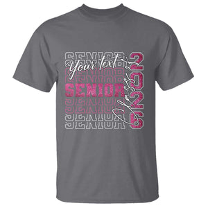 Personalized Senior 2026 T Shirt Custom Text Class Of 2026 Graduation Glitter Print TS11 Charcoal Print Your Wear