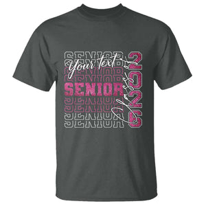 Personalized Senior 2026 T Shirt Custom Text Class Of 2026 Graduation Glitter Print TS11 Dark Heather Print Your Wear