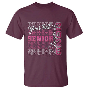 Personalized Senior 2026 T Shirt Custom Text Class Of 2026 Graduation Glitter Print TS11 Maroon Print Your Wear