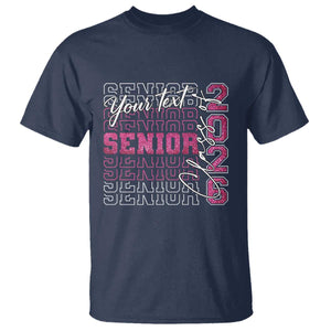 Personalized Senior 2026 T Shirt Custom Text Class Of 2026 Graduation Glitter Print TS11 Navy Print Your Wear