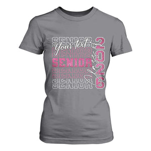 Personalized Senior 2026 T Shirt For Women Custom Text Class Of 2026 Graduation Glitter Print TS11 Charcoal Print Your Wear