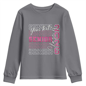 Personalized Senior 2026 Youth Sweatshirt Custom Text Class Of 2026 Graduation Glitter Print TS11 Charcoal Print Your Wear