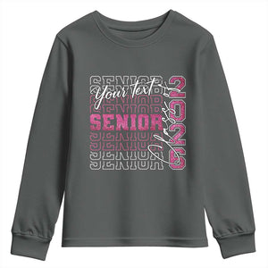 Personalized Senior 2026 Youth Sweatshirt Custom Text Class Of 2026 Graduation Glitter Print TS11 Dark Heather Print Your Wear