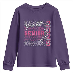 Personalized Senior 2026 Youth Sweatshirt Custom Text Class Of 2026 Graduation Glitter Print TS11 Purple Print Your Wear