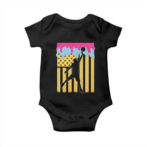 Basketball Ice Cream Drip American Flag Youth Players Baby Onesie TS11 Black Print Your Wear