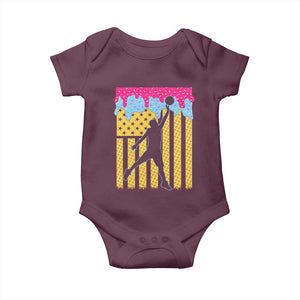 Basketball Ice Cream Drip American Flag Youth Players Baby Onesie TS11 Maroon Print Your Wear