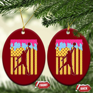 Basketball Ice Cream Drip American Flag Youth Players Ceramic Ornament TS11 Print Your Wear