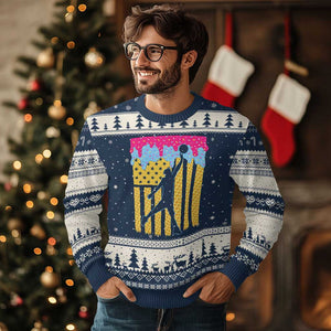 Basketball Ice Cream Drip American Flag Youth Players Ugly Christmas Sweater TS11 Navy Beige Print Your Wear