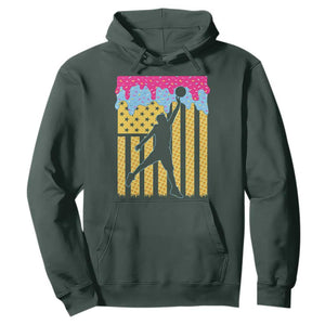 Basketball Ice Cream Drip American Flag Youth Players Hoodie TS11 Dark Forest Green Print Your Wear