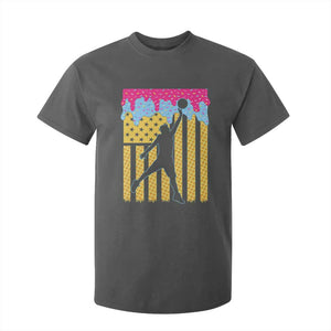 Basketball Ice Cream Drip American Flag Youth Players T Shirt For Kid TS11 Dark Heather Print Your Wear