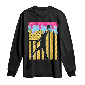 Basketball Ice Cream Drip American Flag Youth Players Long Sleeve Shirt TS11 Black Print Your Wear