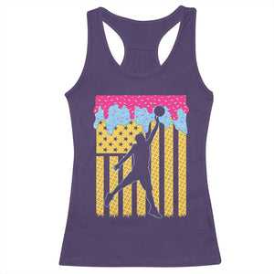 Basketball Ice Cream Drip American Flag Youth Players Racerback Tank Top TS11 Purple Print Your Wear