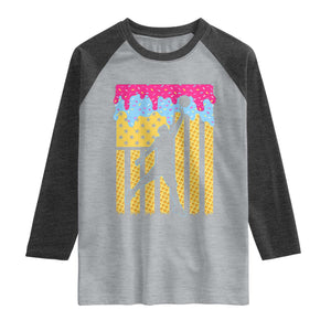 Basketball Ice Cream Drip American Flag Youth Players Raglan Shirt TS11 Heather Gray Heather Charcoal Print Your Wear