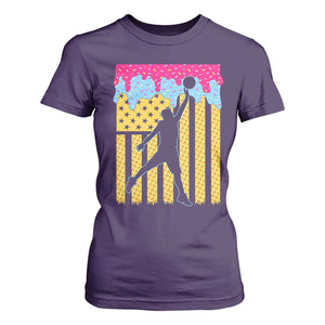 Basketball Ice Cream Drip American Flag Youth Players T Shirt For Women TS11 Purple Print Your Wear