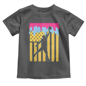 Basketball Ice Cream Drip American Flag Youth Players Toddler T Shirt TS11 Dark Heather Print Your Wear