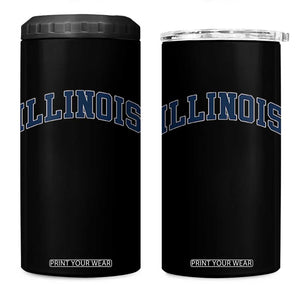 Illinois Sports Fan Vintage Bold Throwback IL State 4 in 1 Can Cooler Tumbler TS11 One Size: 16 oz Black Print Your Wear