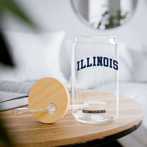 Illinois Sports Fan Vintage Bold Throwback IL State Glass Can TS11 Print Your Wear