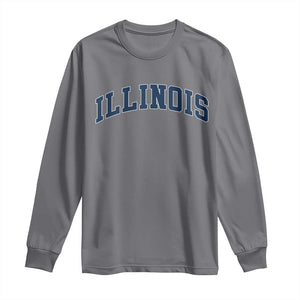 Illinois Sports Fan Vintage Bold Throwback IL State Long Sleeve Shirt TS11 Charcoal Print Your Wear