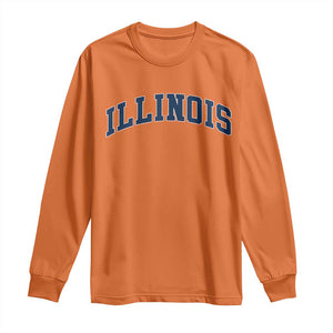 Illinois Sports Fan Vintage Bold Throwback IL State Long Sleeve Shirt TS11 Orange Print Your Wear