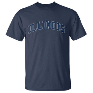 Illinois Sports Fan Vintage Bold Throwback IL State T Shirt TS11 Navy Print Your Wear