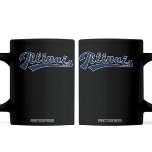 Illinois Varsity Script Classic Sports Jersey Style Coffee Mug TS11 Black Print Your Wear
