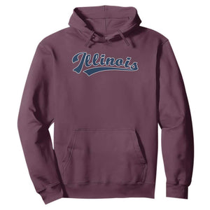 Illinois Varsity Script Classic Sports Jersey Style Hoodie TS11 Maroon Print Your Wear
