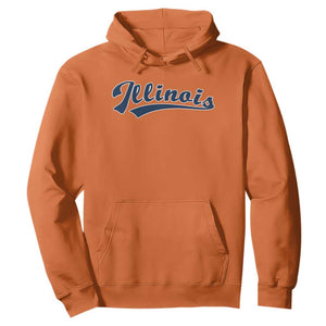 Illinois Varsity Script Classic Sports Jersey Style Hoodie TS11 Orange Print Your Wear