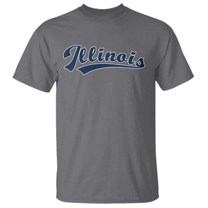 Illinois Varsity Script Classic Sports Jersey Style T Shirt TS11 Charcoal Print Your Wear