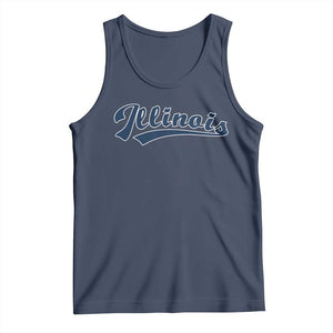 Illinois Varsity Script Classic Sports Jersey Style Tank Top TS11 Navy Print Your Wear