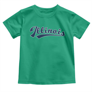 Illinois Varsity Script Classic Sports Jersey Style Toddler T Shirt TS11 Irish Green Print Your Wear