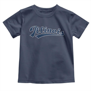 Illinois Varsity Script Classic Sports Jersey Style Toddler T Shirt TS11 Navy Print Your Wear