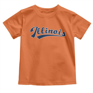 Illinois Varsity Script Classic Sports Jersey Style Toddler T Shirt TS11 Orange Print Your Wear