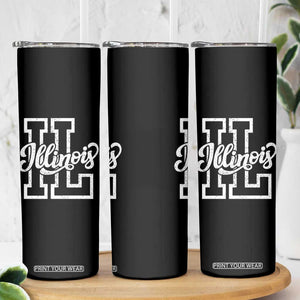Illinois Sports Fan Skinny Tumbler Varsity Aesthetic IL State Pride TS11 Print Your Wear