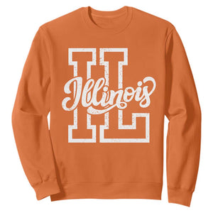 Illinois Sports Fan Sweatshirt Varsity Aesthetic IL State Pride TS11 Orange Print Your Wear