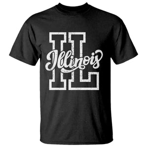 Illinois Sports Fan T Shirt Varsity Aesthetic IL State Pride TS11 Black Print Your Wear