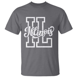 Illinois Sports Fan T Shirt Varsity Aesthetic IL State Pride TS11 Charcoal Print Your Wear
