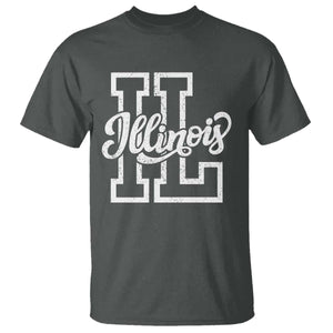 Illinois Sports Fan T Shirt Varsity Aesthetic IL State Pride TS11 Dark Heather Print Your Wear
