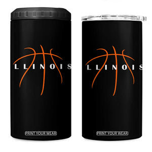 Illinois Fan Basketball Grooves Graphic IL State 4 in 1 Can Cooler Tumbler TS11 One Size: 16 oz Black Print Your Wear