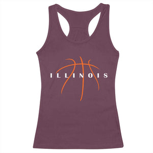 Illinois Fan Basketball Grooves Graphic IL State Racerback Tank Top TS11 Maroon Print Your Wear