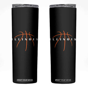 Illinois Fan Basketball Grooves Graphic IL State Skinny Tumbler TS11 Black Print Your Wear