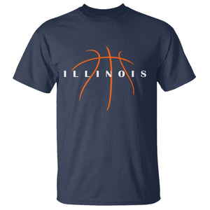 Illinois Fan Basketball Grooves Graphic IL State T Shirt TS11 Navy Print Your Wear