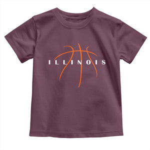 Illinois Fan Basketball Grooves Graphic IL State Toddler T Shirt TS11 Maroon Print Your Wear
