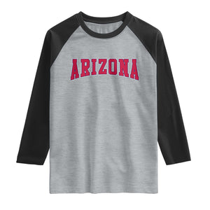 Arizona Sports Fan Vintage Bold Throwback AZ State Raglan Shirt TS11 Heather Gray Black Print Your Wear