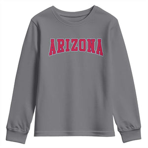 Arizona Sports Fan Vintage Bold Throwback AZ State Youth Sweatshirt TS11 Charcoal Print Your Wear