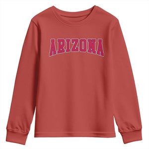 Arizona Sports Fan Vintage Bold Throwback AZ State Youth Sweatshirt TS11 Red Print Your Wear