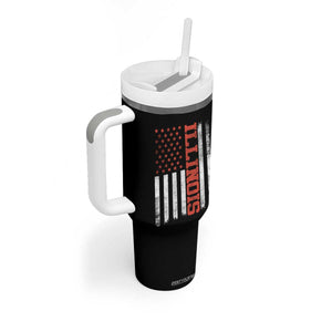 Illinois Pride Tumbler With Handle Vintage American Flag Distressed Varsity Aesthetic Letters IL State TS11 Print Your Wear