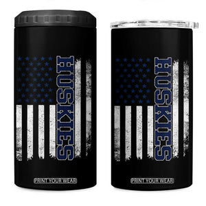 Husky Lover Sports Varsity Aesthetic Letters Vintage American Flag 4 in 1 Can Cooler Tumbler TS11 One Size: 16 oz Black Print Your Wear