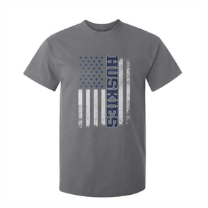 Husky Lover Sports Varsity Aesthetic Letters Vintage American Flag T Shirt For Kid TS11 Charcoal Print Your Wear